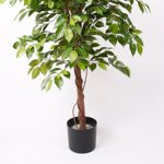 Ficus artificial Deluxe in ghiveci negru din plastic - 140 cm