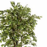 Ficus artificial Deluxe in ghiveci negru din plastic - 200 cm