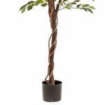 Ficus artificial Deluxe in ghiveci negru din plastic - 200 cm