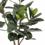 Ficus artificial Elastica in ghiveci negru din plastic - 180 cm